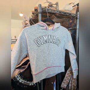 Justice Active Gray Gymnastics Hoodie Crop Top Kids Size 8‎